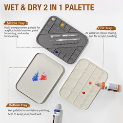 Wet Pallet for Painting Miniatures – 2 in 1 Dry and Wet Palette