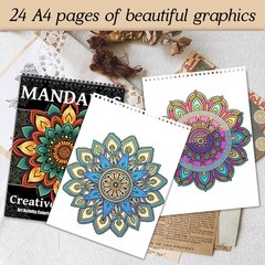 Mandala Coloring Books for Adult Women Spiral Bound Page Printed RED