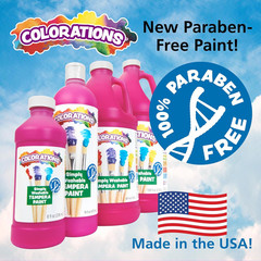 Paraben-Free Simply Washable Tempera Paint, Rainbow plus 8 Pack, Matte Finish, C