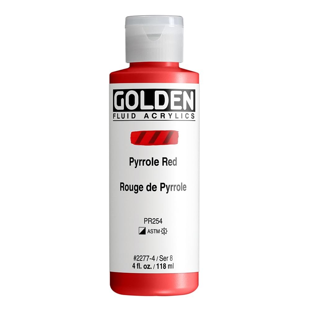 Fluid Acrylics – Pyrrole Red – 4 oz Bottle