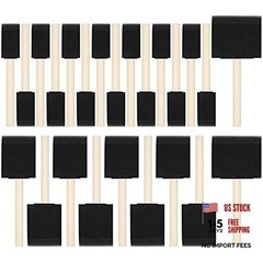 24 Pcs Foam Paint Brushes, Wood Handle Sponge Brushes for 24 PCS Wood Color