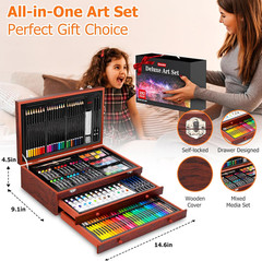 Art Supplies, 192-Pack Deluxe Art Set Drawing Painting Supplies Kit with Acrylic