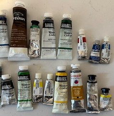 LOT WINSOR & NEWTON ARTISAN & OTHERS WATER MIXABLE OIL COLORS USED