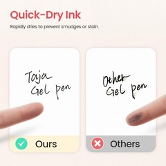 6 Pcs Quick Dry Black Gel Pens, 0.5mm Fine Point Smooth Writing for Journaling &