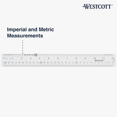 Westcott 12″ Acrylic Clear Ruler – Durable Precision Measuring Tool