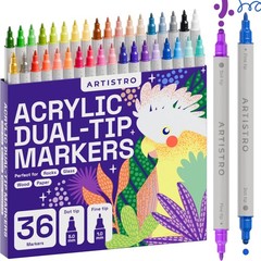 Precision Dual-Tip Acrylic Paint Markers Set – Fine & Dot Tips for Fabric, Rock,