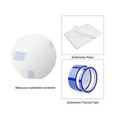 25 PCS Sublimation Ceramic Ornaments Bulk White Blank with 2.75 Inch Round