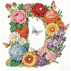 5D DIY Diamond Painting Kit Letter D Full Drill Art Wall Decor Gift 12×12 In