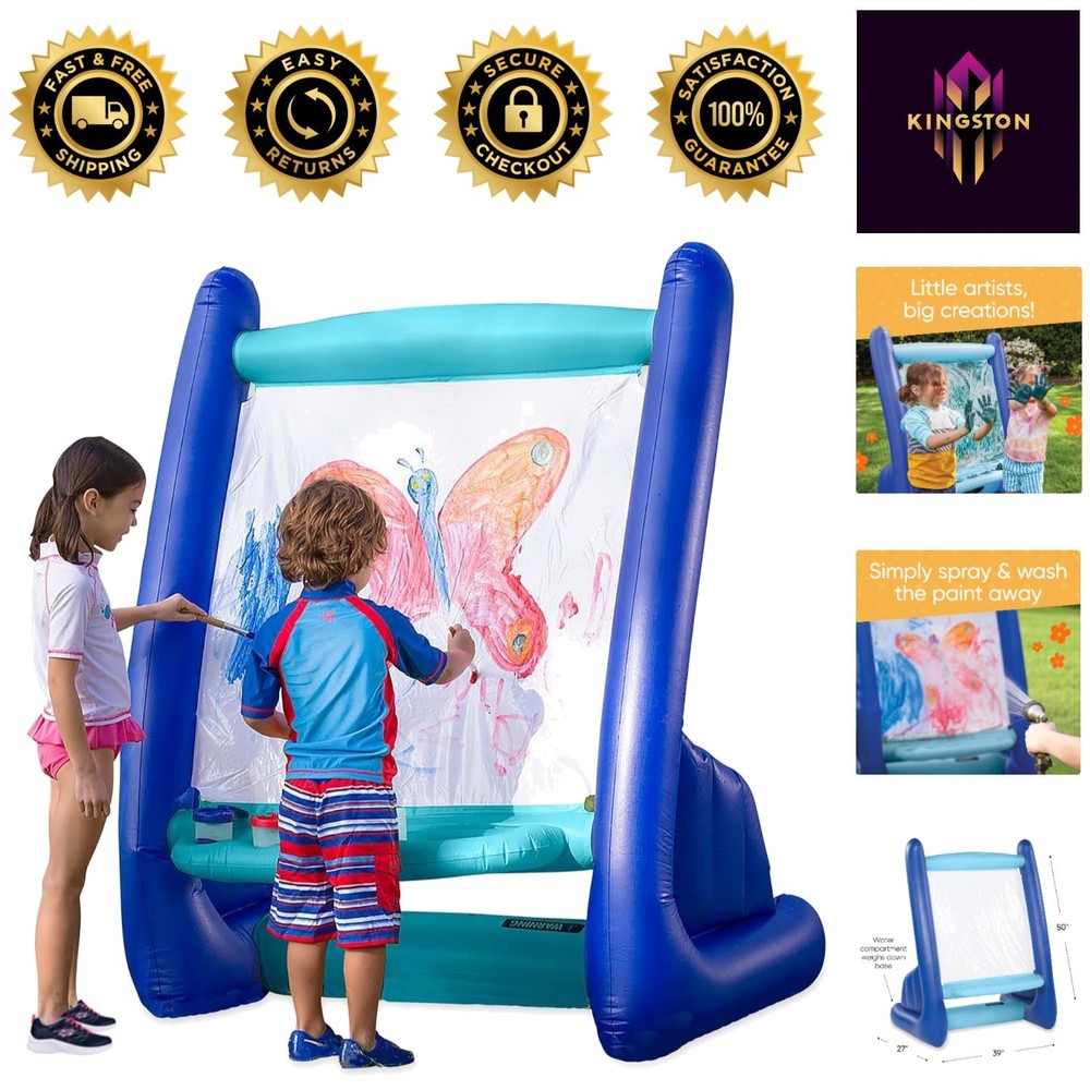 Blue Inflatable Art Easel for Kids: Perfect for Painting Fun Indoors & Outdoors