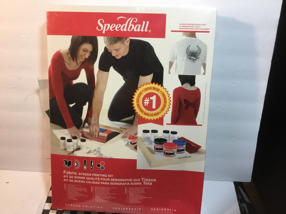 SPEEDBALL ART PRODUCTS 4526 SUPER VALUE FABRIC SCREEN PRINTING KIT NEW