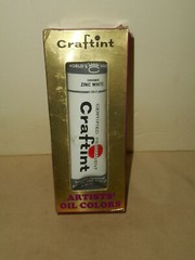 CRAFTINT Zinc White Permanent Artist Oil Paint 5 oz. Tube Vintage New w/Leak