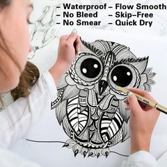 Micro Fineliner Pens 6 Black Waterproof Drawing Art Pens Sketch Manga Liner