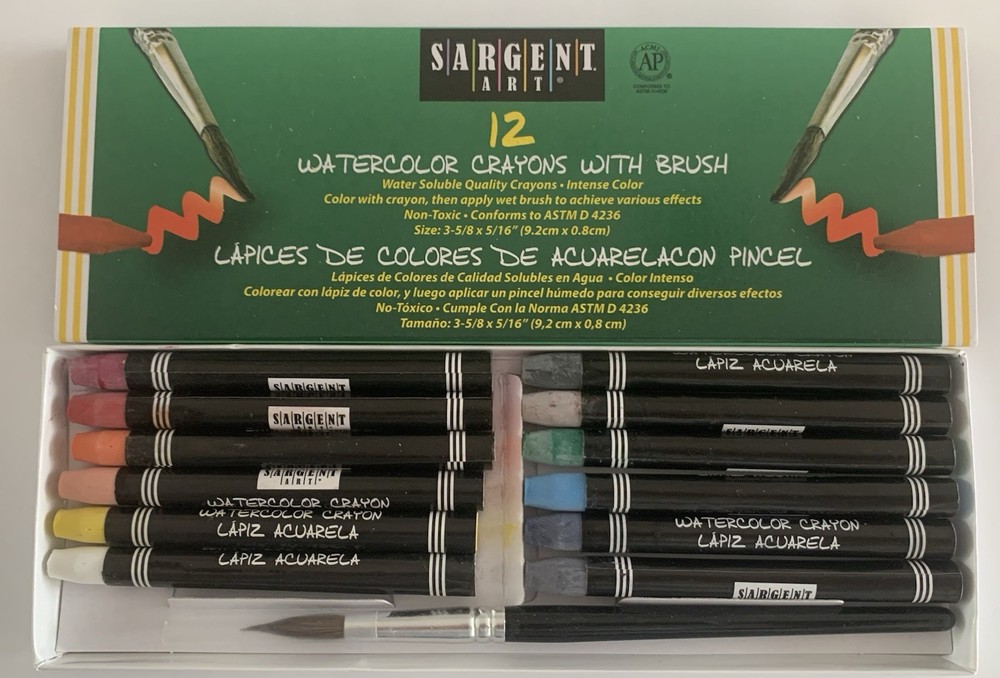 6 Boxes NEW “SARGENT ART” Watercolor Crayons With Brush 12 Assorted Colors