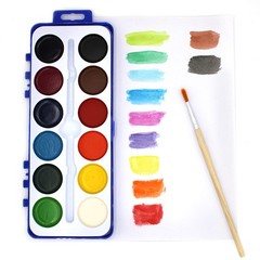 Watercolor Paint Pack with Wood Brushes 12 Washable Colors (0.61 Ounce (Pack …