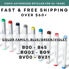 B00-B45 BG02-BG9 BV00-BV31 * COPIC Original Marker – U.S. Authorized Retailer