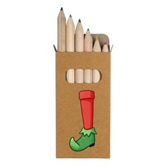6 x ‘Elf Shoe’ Short 85mm Pencils / Coloured Pencil Set (PE00093064)