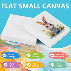Mini Stretched Canvas 20Pack 2x2inch, 2/5”Profile Art Primed Canvases for Pa…