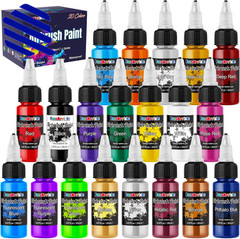 FansArriche Airbrush Paint Set 20 Colors Acrylic Air brush Paint Kit Ready to S