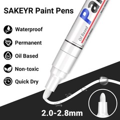 Quick-Drying White Paint Pens: Permanent Markers for Various Surfaces | 4 Pack