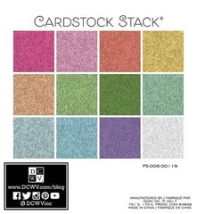 DCWV Single-Sided Cardstock Stack 6″X6″ 24/Pkg-Glitter 6×6, Multicolored