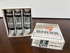 SHIVA Water Base Block Printing Ink LAMP BLACK P (Box of 3 tubes)