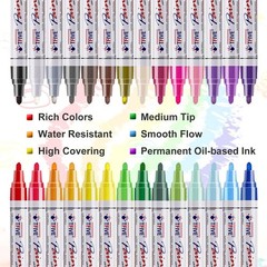 Waterproof & Fade-Resistant 28 Color Paint Markers – Perfect for Creative Crafts