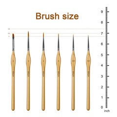 6Pcs Miniature Paint Brushes Set with Triangular Handles for Acrylics, Oils,…