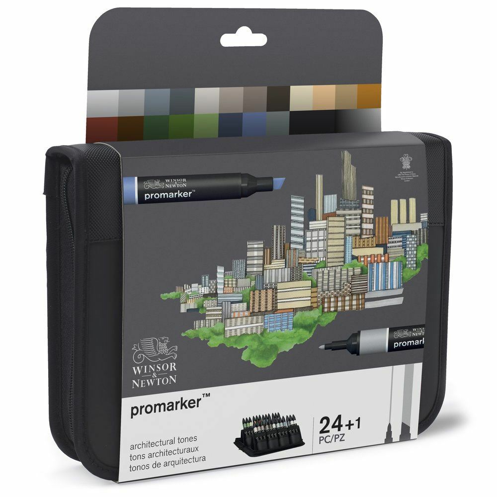 Winsor Newton Promarker Architectural Tones Wallet Set 24 Colours