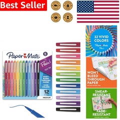 12 Count Flair Felt Tip Pens Medium Point 0.7mm Assorted Colors For Writing