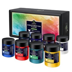 Screen Printing Fabric Ink 8 Colors x 4 fl oz Chalk Paste Transfer Paint