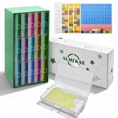 Sumekar 15PCS Extra Large Diamond Painting Storage Sets, Clear