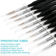 PSISO 10 PCS Miniature Paint Brushes Kit, Fine Detail Painting Brush Micro