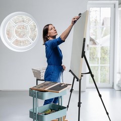 Art Easel for Painting and Display – Adjustable Floor 66 Inch Folding Aluminu…