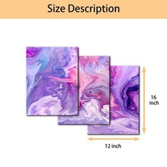 3 Pieces Modern Abstract Texture Artwork Canvas Prints Abstract Purple Paint …