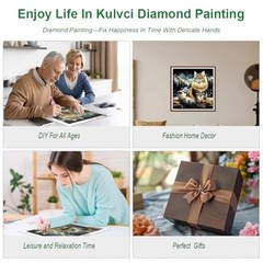 Diamond Art Kits for Adults, Cat Diamond Painting Kits for Beginners, DIY 5D
