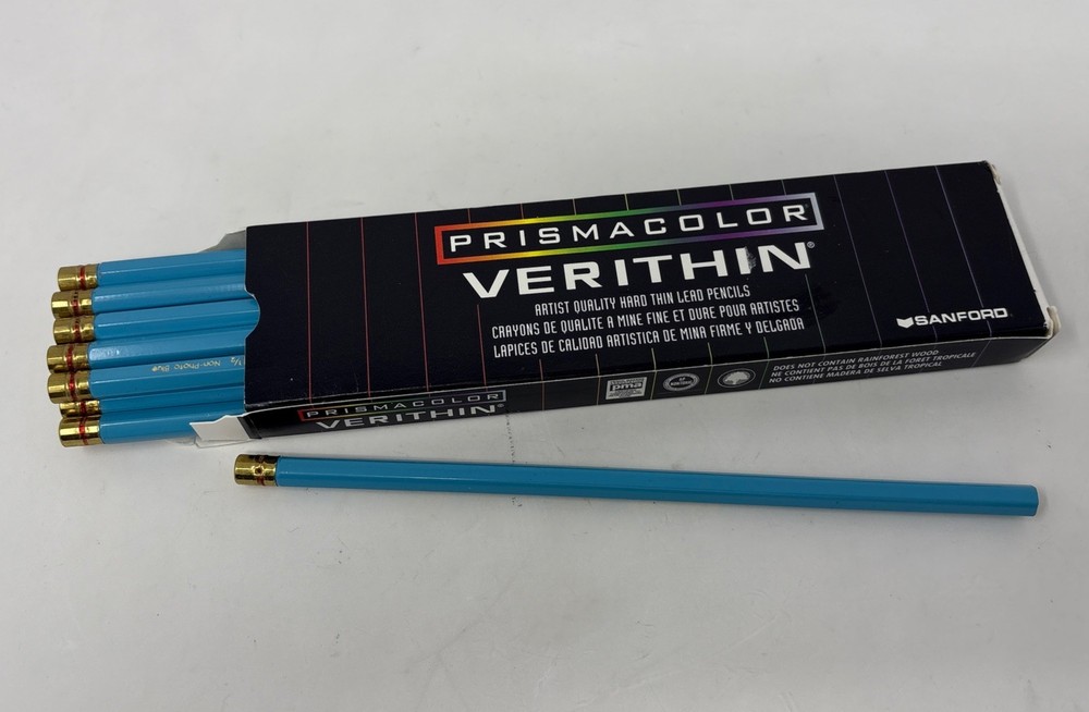 Prismacolor Verithin Colored Pencil – Cerulean Blue – 741-1/2 (2444) – 12PC USA