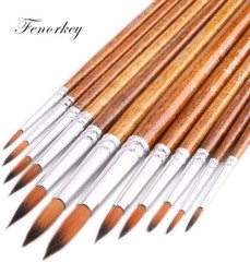 12-Piece Watercolor Paint Brushes Round Tip Various Sizes for Art Acrylics
