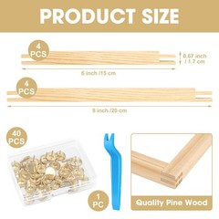 8 PCS Needlepoint Stretcher Bars 2 Sizes Stretcher Bars for Needlework Wooden…