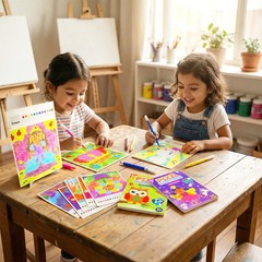 Hapray Large Coloring Book for Kids Party Favors, 20 Pages Paint by Numbers for