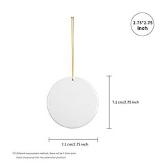 25 PCS Sublimation Ceramic Ornaments Bulk White Blank with 2.75 Inch Round