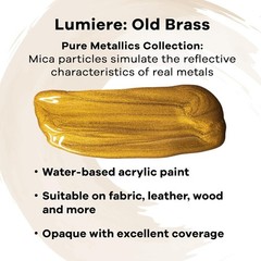 Jacquard Lumiere 2.25oz Fabric Paint Old 2.25 Fl Oz (Pack of 1), Brass