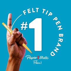 Teacher’s Favorite 12-Pack Flair Felt Tip Pens – Bright Colors & Smear-Proof
