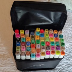 Dabo&Shobo 60PCS Multicolor Alcohol Markers Set w/ Black Zip Carrying Case