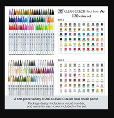 Kuretake ZIG Clean Color Real Brush 120 Colors RB-6000AT/120V Japan F/S