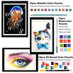 Juego De 76 Kits De Dibujo Y Bocetos: Suministros De Arte Profesional Con Cu…
