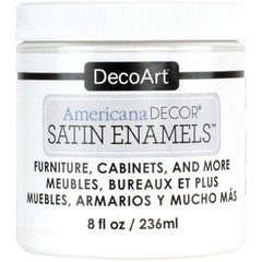 DecoArt Satin Enamels Acrylic Paint, 8 fl. 8 Fl Oz (Pack of 1), Pure White