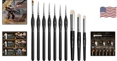 10pcs Miniature Paint Brushes Set – Fine Detail Tools for Acrylic & Watercolors