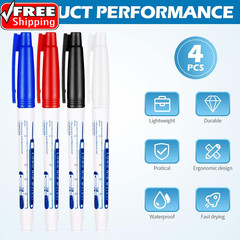 4 Pcs Deep Reach Markers Long Nose Waterproof Deep Hole Marker Carpenter Ink 30