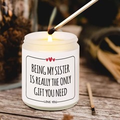 Afterprints Sister Gifts, Funny Candle, Gift for 7 ounce, White