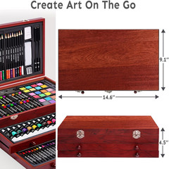 175pcs Deluxe Art Set With 2 Drawing Pads, Crayons, Acrylic Paints, Colored Penc